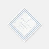 Elegant Baby Blue Gingham Boy Baptism Servet (Hoek)