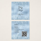 Elegant Baby Blue Glitter en Folie Visitekaartje (Voorkant /achterkant)