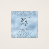 Elegant Baby Blue Glitter en Folie Visitekaartje (Voorkant)