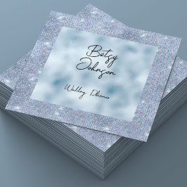 Elegant Baby Blue Glitter en Folie Visitekaartje