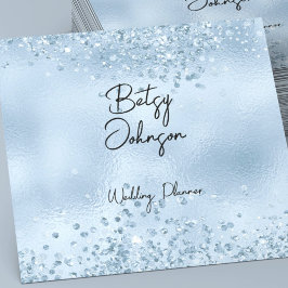 Elegant Baby Blue Glitter en Folie Visitekaartje
