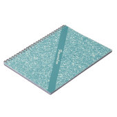 Elegant Baby Blue Glitter Trendy Chic Personalized Notitieboek (Linkerzijde)
