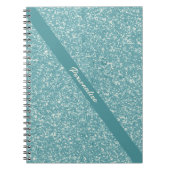 Elegant Baby Blue Glitter Trendy Chic Personalized Notitieboek (Voorkant)