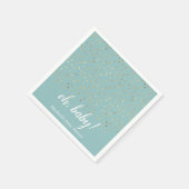 Elegant Baby Blue & Gold Raindrops Baby shower Servet (Hoek)