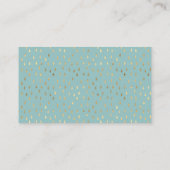 Elegant Baby Blue & Gold Raindrops Book voor Baby Informatiekaartje (Achterkant)