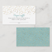 Elegant Baby Blue & Gold Raindrops - Draagtas Informatiekaartje (Voorkant / Achterkant)
