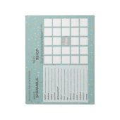 Elegant Baby Blue & Gold Raindrops Showgames Notitieblok (Linkerzijde)