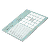 Elegant Baby Blue & Gold Raindrops Showgames Notitieblok (Schuin)