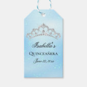 Elegant Baby Blue Quinceanera Cadeaulabel (Voorkant)
