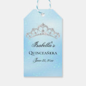 Elegant Baby Blue Quinceanera Cadeaulabel (Achterkant)