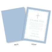 Elegant Baby Blue Religious Baptism Photo Bedankkaart