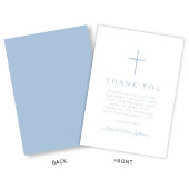 Elegant Baby Blue Religious Cross Baptism Bedankkaart