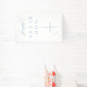 Elegant Baby Blue Religious Cross Boy God Bless Spandoek (Insitu)