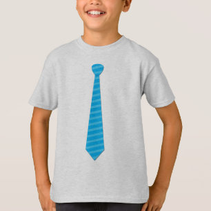 Elegant Baby Blue Stripes Stropdas T-shirt