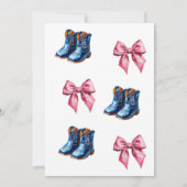 Elegant Baby Boots or Bows Pink Blue Gender Reveal Kaart (Achterkant)