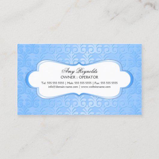 Elegant Baby Boutique Blue Shimmer Visitekaartje (Achterkant)