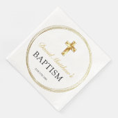 Elegant Baby Boy Baptisme White & Gold Cross Servet (Hoek)