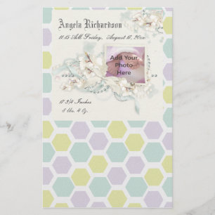Elegant Baby Boy of Girl Scrapbook Foto Lijst Briefpapier