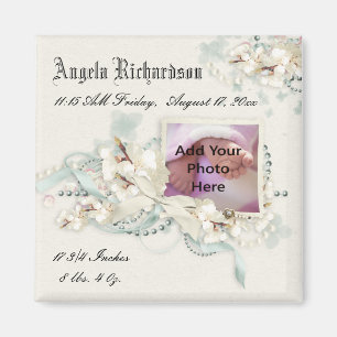 Elegant Baby Boy of Girl Scrapbook Foto Lijst Magneet