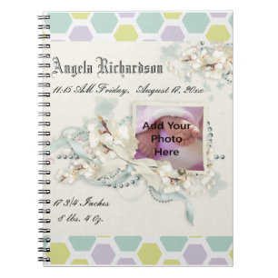 Elegant Baby Boy of Girl Scrapbook Foto Lijst Notitieboek