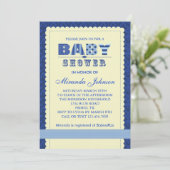 Elegant Baby Boy Shower Uitnodiging (Staand voorkant)