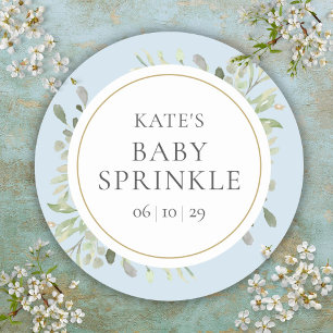 Elegant Baby Boy Sprinkle groen blad Ronde Sticker