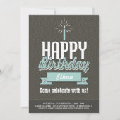 Elegant Baby Boy's First Birthday Photo Invite Kaart (Voorkant)