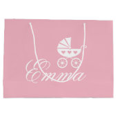 Elegant baby-buggy-baby shower large cadeautasje (Achterkant)
