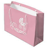 Elegant baby-buggy-baby shower large cadeautasje (Achterkant Gekanteld)