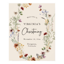 Elegant Baby Christening Welkom Poster