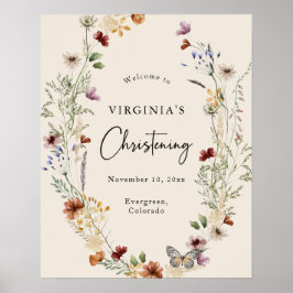 Elegant Baby Christening Welkom Poster