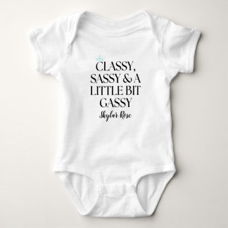 Elegant Baby & Co Black Teal Baby Shower Romper