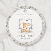 Elegant Baby Deer Floral Crest Elke dag Bedankjes Labels (Voorkant)