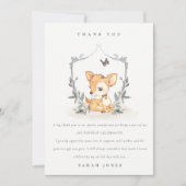 Elegant Baby Deer Floral Crest Elke dag Bedankkaart (Voorkant)