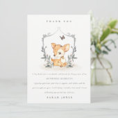 Elegant Baby Deer Floral Crest Elke dag Bedankkaart (Staand voorkant)