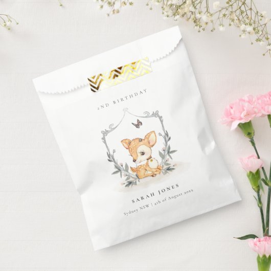 Elegant Baby Deer Floral Crest Elke dag Bedankzakje (Gezegeld)
