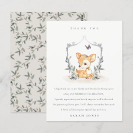 Elegant Baby Deer Floral Crest Elke dag Briefkaart