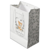 Elegant Baby Deer Floral Crest Elke dag Medium Cadeauzakje (Voorkant Gekanteld)