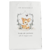 Elegant Baby Deer Floral Crest Elke dag Medium Cadeauzakje (Voorkant)