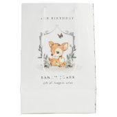 Elegant Baby Deer Floral Crest Elke dag Medium Cadeauzakje (Achterkant)