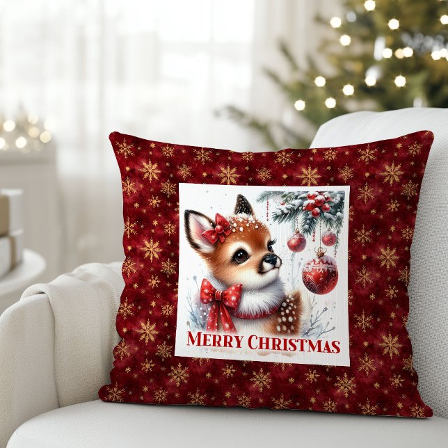 Elegant Baby Deer Snowy Forest Kids Gift Christmas Kussen (Elegant Baby Deer Snowy Forest Kids Gift Christmas Pillow

)