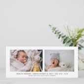 Elegant Baby Foto Collage Birth Announding (Staand voorkant)