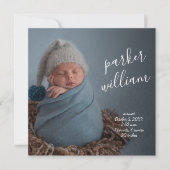 Elegant Baby Foto Collage Birth Announding (Voorkant)