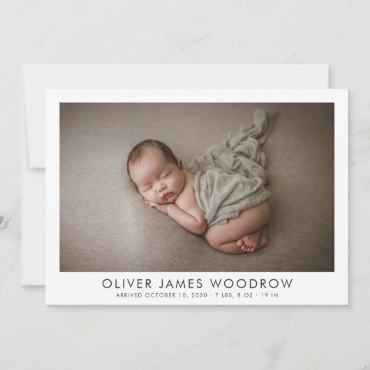 Elegant Baby Foto Collage Birth Announding (Voorkant)