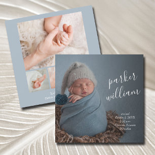 Elegant Baby Foto Collage Birth Announding