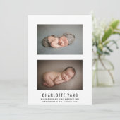 Elegant Baby Foto Collage Birth Announding (Staand voorkant)