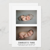 Elegant Baby Foto Collage Birth Announding (Voorkant / Achterkant)