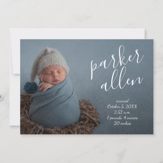 Elegant Baby Foto Collage Birth Announements (Voorkant)