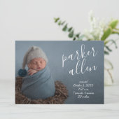 Elegant Baby Foto Collage Birth Announements (Staand voorkant)