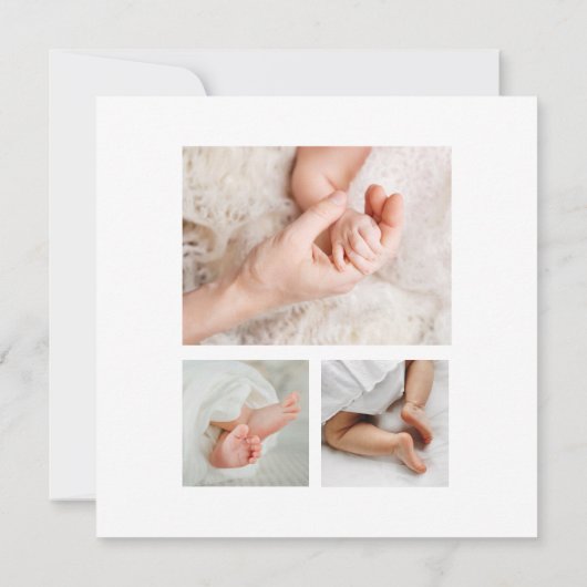 Elegant Baby Foto geboorteaankondiging (Achterkant)